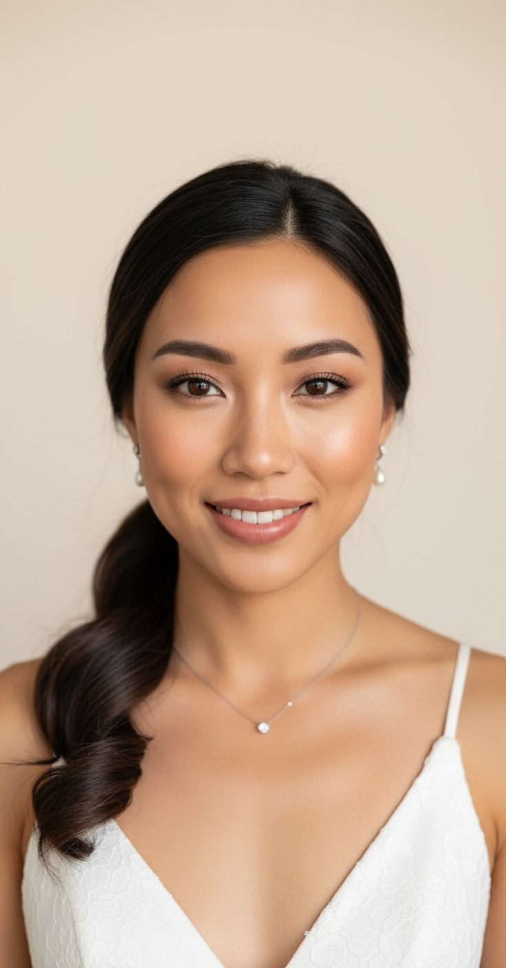 After Side Pony Wedding Hair